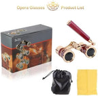 Opera Glasses,3X25 Theater Binoculars with Foldable and Extendable Handle,Mini Binocular Compact Lightweight,Portable Theater Glasses for Adults Kids Women in Musical Concert