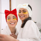 Semato Bachelorette Party Favor Set Bride Spa Headband Bride Headband and Bridesmaid Headband Skincare Headbands for Women Cute Bow Head Bands Party Supplies (1 bride+ 7 red)