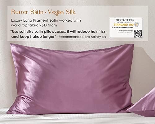 Yanibest Satin Pillowcase, King Size Pillow Cases Set of 2 - Silk Pillow Cases for Hair and Skin with Zipper, Silk Pillow Cases King for 20"x36", Exquisite Packaging for Women Men