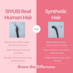 SIYUSI Water Wave Clip In Extensions, Luxurious Thickness, Premium Brazilian Remy Hair Clip Ins, Invisible & Scalp-Friendly, Natural Black Color, 4.23oz, 7Pcs (18 Inch)