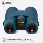 Nocs Provisions Pro Issue 8x42 Compact Fogproof Waterproof Binoculars for Adults & Kids, 8X Magnification, Wide View Multi-Coated Lenses for Bird Watching, Hunting & Stargazing- Harbor Blue