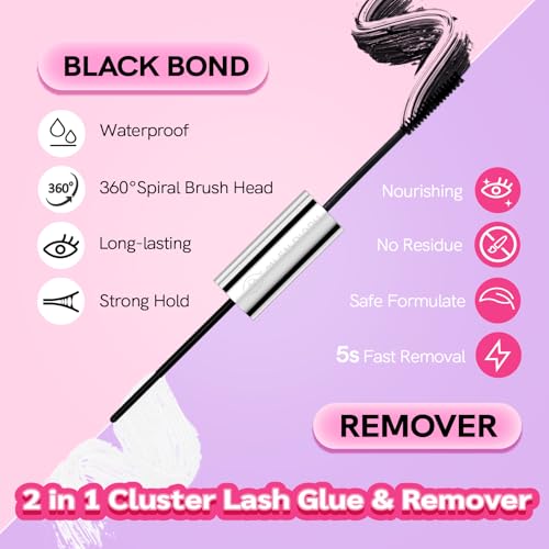 Natural Lash Clusters Kit 10-12mm with 6mm Bottom Lashes Wispy Lash Extension Kit 114Pcs C Curl Cluster Eyelash Extensions Superfine Band DIY Individual Cluster Lashes with Lash Bond and Remover