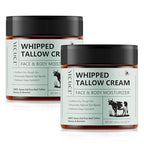 2 Pack Beef Tallow for Skin, Tallow and Honey Balm, All Natural Moisturizer Hydrates and Nourishes The Skin, Deeply Moisturizing for Face & Body, Organic Grass Fed Whipped Beef Tallow & Honey Beeswax