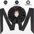 Satin Bonnet for Black Women, Silk Bonnet for Curly Hair Wraps for Sleeping, Satin Scarf for Hair Wrapping at Night