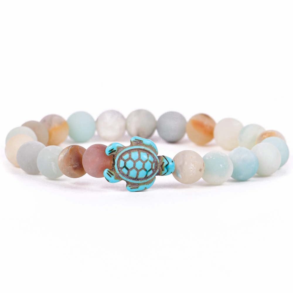 Fahlo Sea Turtle Tracking Bracelet, Sky Stone