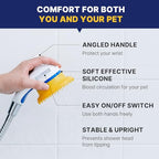 [PETHROOM] Pet Relaxing Grooming Brush Scrubber Shower Wash Head Attachment for Dogs and Cats Spa Washing and Bathing | Dog Cat Hair Deshedding Splash Shield | Massage Rubber Bath Tool