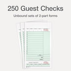 Adams Guest Check Unit Sets, 2-Part, Carbonless, White Bond/Tag, 4-1/4 x 7-1/4 Inches Detached, 250 Sets/Pack (947SWC)