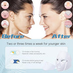 LED FACIAL LIGHT THERAPY MASK-Led Face Mask Light Therapy, 7 Led Light Therapy Facial Skin Care Mask - Blue & Red Light for Acne Photon Mask - Skin Care Mask for Face and Neck.White