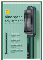 2023 Negative Ion Straightening Brush, Curler & Heated Hair Styler - 5 Temperature Settings, 2-in-1 Styling Comb with Fast Heating and Anti-Scald, Portable Electric (Red)