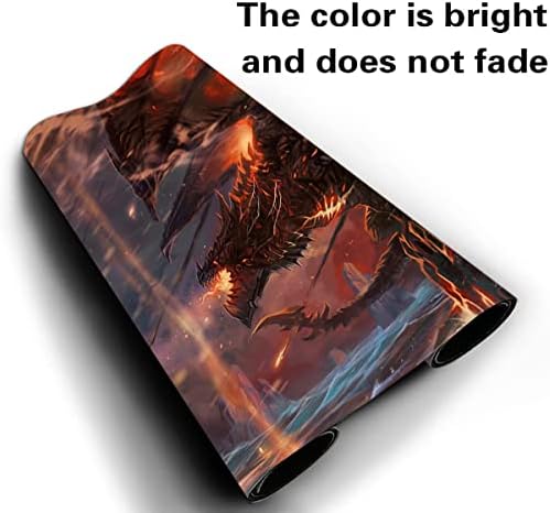 MTG Playmat, Game Play Mat for MTG TCG 24 x 14 inches Trading Card Inked Game Playmats with Storage Bag Smooth Rubber Surface Battle Game