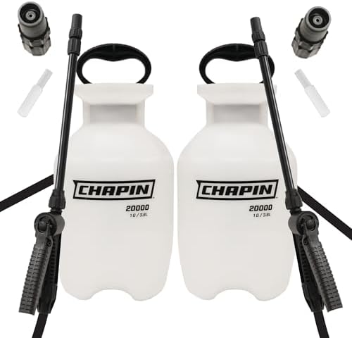 Chapin 22000 Made in USA Value Pack of 2 Units, 1 Gallon Lawn and Garden Pump Pressured Sprayer, for Spraying Plants, Garden Watering, Lawns, Weeds and Pests, Translucent White