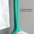 Upgraded Bath Body Brush with Comfy Bristles Long Handle Gentle Exfoliation Improve Skin's Health and Beauty Bath Shower Wet or Dry Brushing Body Brush (14 inch, Green +White)