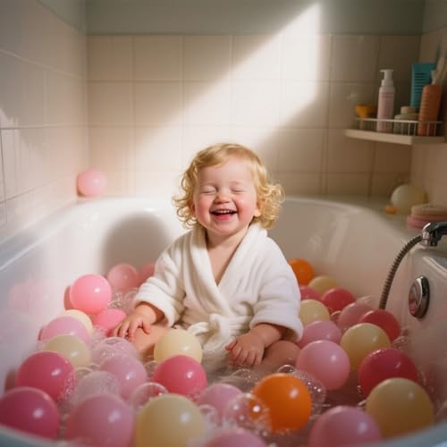 GOGOSO Ball Pit Balls for Toddler, Baby Plastic Playballs Kids Soft Pastel Pelotas Non-Toxic BPA-Free 3pink+Orange+Yellow, 500 Balls