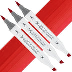 Artfinity Sketch Marker Sets - Set of 3 - Primary Red, Vibrant, Professional, Dye-Based Alcohol Markers for Artists, Drawing, Travel, & More