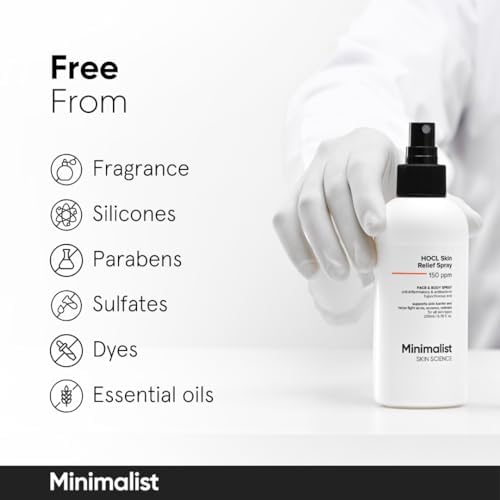 Minimalist Hypochlorous Acid Spray for Acne, Eczema & Redness Relief | Soothes & Purifies Skin Post Workout & Prevents Breakouts | Gentle on Skin HOCL Formulation | for Women & Men | 7.44 Fl Oz/220ml
