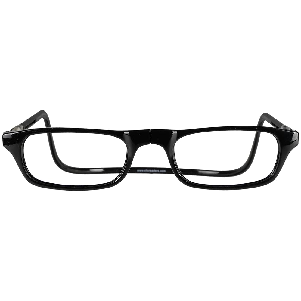 Clic Magnetic Reading Glasses for Men or Women, Computer Readers, Original (S-M, Black, 2.00 Magnification)