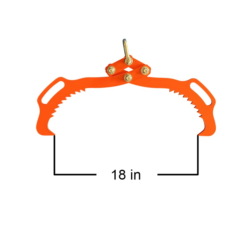 2 Serrated Claw Hook,Log Lifting Tongs, Heavy Duty Grapple Timber Claw,Lumber Skidding,Log Lifting -18in