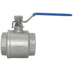 Megairon 316 Stainless Steel 1/8"~3" Full Port Ball Valve with Blue Vinyl Handle, NPT Female x Female Thread,1000 WOG (2-1/2")