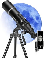 Telescopes for Adults Astronomy, 80mm Aperture 600mm Refractor Telescope for Kids & Beginners, Compact and Portable Travel Telescopio with Backpack
