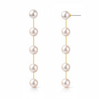 Freshwater Genuine Baroque White Pearl Dangle Earrings for Women