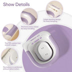 Electric Sitz Bath, Unisex Foldable Sitz Bath for Toilet Seats, Sitz Bath for Postpartum Care and Hemorrhoids, Non-Slip & High Water Flow (Purple)