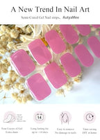 Semi Cured Gel Nail Strips (Dark Pink)-20 PCS Jelly Pink Gel Nail Stickers | UV Light Required | Gel Nail Wraps, Salon Quality & Easy to Use