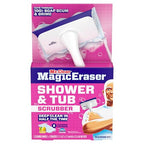 Mr. Clean Magic Eraser Shower & Tub Scrubber, Bathroom Cleaner, All in One Bathroom Cleaner, Lemon Starter Kit, 2 Scrubber, 5 Foaming Magic Erasers, 1 Whole Home Extra Durable Magic Eraser