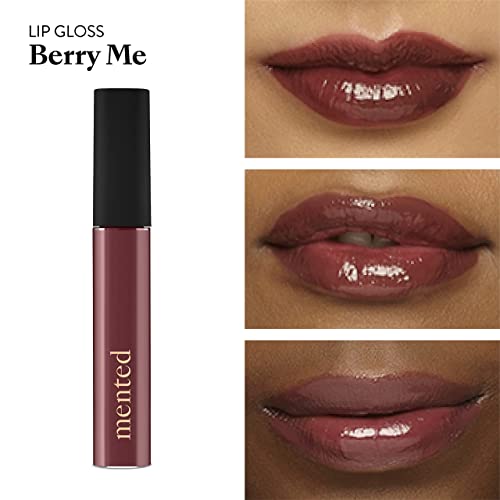 Mented Cosmetics Lip Gloss for Women Tinted Lip Balm Stain, Long Lasting Buildable Moisturizing Lipgloss Lipstick Topper, Made in USA, Cruelty Free Vegan Makeup, Berry Me