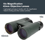 Celestron - Nature DX 10x42 Binoculars – Ideal for Birding and Outdoors – 42mm Objective Lenses – 5.8° Field of View – BaK-4 Prisms – Fully Multi-Coated – Waterproof and Fogproof
