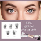Individual Lashes 120 Cluster Lashes DIY Eyelash Extension Thin Band Wide Stem Lash Clusters with Applicator and Lash Bond and Seal Lash Extension Kit Mix 10-16mm Length C/D Curl - OP06