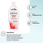 Jergens Original Scent Dry Skin Lotion, Body and Hand Moisturizer for Long Lasting Skin Hydration, with HYDRALUCENCE blend and Cherry Almond Essence, 32 Ounce (Pack of 2)