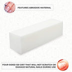 ForPro Super White Buffing Block, 120 Grit, Four-Sided Manicure and Pedicure Nail Buffer, 3.75” L x 1” W x 1” H, 20-Count (Pack of 2)