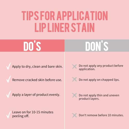 Lip Liner - Lip Liner Stain, Peel Off Lip Stain, Long Lasting Lip Stain Peel Off with Natural Finish, Easy to Use, Waterproof, Smudge-proof, Transfer-proof, Highly Pigmented Color, Coffee