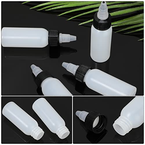 Epakh 80 Pieces Plastic Squeeze Bottle with Twist Top Cap Dispensing Bottles Small Round LDPE Bottle 1 Oz/ 30 ml Squeeze Condiment Bottles for Crafts, Household, Kitchen, Lab Dispensing