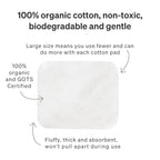 Baby Cotton Pads for Diaper Change by LoveNoobs, 360 Count, Ultra Soft 100% Organic Extra Large Cotton Pads for Baby Sensitive Skin, Lint-Free Premium Jumbo Size Cotton Pads, 100% Cotton Squares