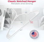 30pk Made in USA Plastic Clothes Hangers Bulk | 20 30 50 100 Pack Available | Laundry Clothes Hanger | Coat Hangers Plastic | Heavy Duty Plastic Hanger for Closet Hangars | Mainstays Hangers (Black)