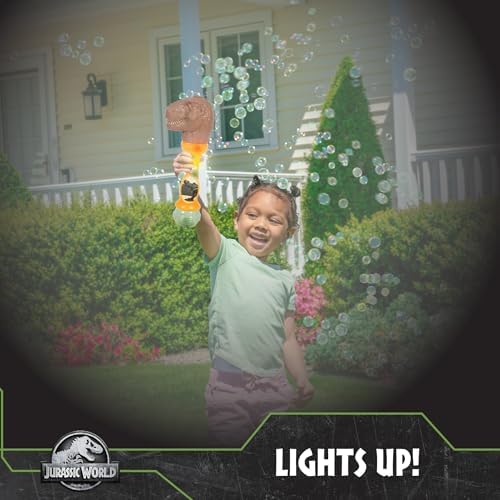 Little Kids Jurassic World Light and Sound Musical Bubble Wand, Includes Bubble Solution