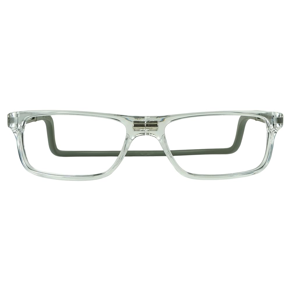 Clic Magnetic Reading Glasses for Men or Women, Soft Foldable Band, Computer Readers, Nashi (S-XL, Clear, 1.75 Magnification)
