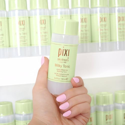 Pixi Milky Tonic, Calming & Hydrating Pads Containing Jojoba Milk, Infused with Oat Extract to Soothe, Alcohol-Free Daily Nourishing Toner, 3.4 fl oz/ 100 mL