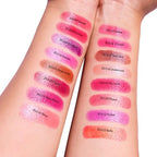 DE'MUMU Red Pink Lipstick Moisturizing for Women Shimmer Tinted Lip Balm Hydrating Nourishing Rasberry Lip Gloss Vegan& Cruelty Free Lip Makeup, ZG116 Crystal