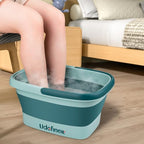 Udefineit Foot Bath Basin, Foldable & Portable Foot Soak Tub with Massage Acupoint for Foot Spa Bath, 15L/4 Gallon, Foot Massager Soaking Bath Basin Bucket for Pedicure Home Spa Treatment (Green)