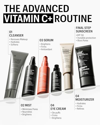 Allies of Skin 35% Vitamin C+ Perfecting Serum: Tetrahexyldecyl Ascorbate + Ethylated L-Ascorbic Acid, Glutathione, Superoxide Dismutase. Waterless, Antioxidant. Brightens & Plumps 1 oz / 30 ml