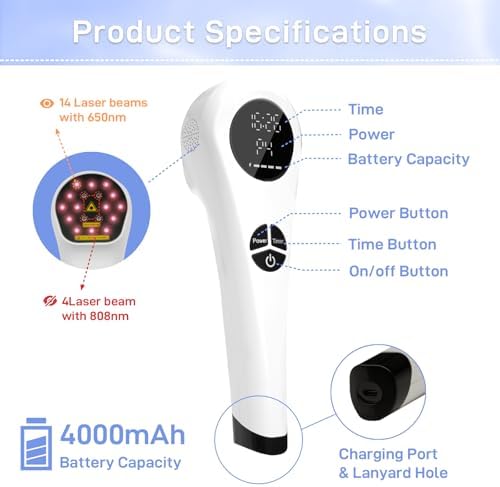 Cold Laser Therapy Device for Dogs - Pet Laser Therapy with Dual Wavelength(808nm+650nm, Red Light Therapy for Dogs for Pain Relief Arthritis, Spinal, Promote Blood Circulation