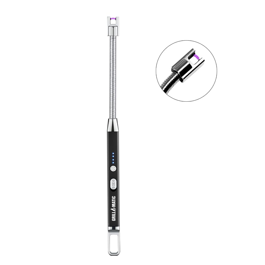 GRILLMATIC Windproof, Rechargeable, Flexible Neck, Lithium Ion, Electronic, Butane Free, Flameless, USB Grill Lighter