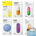 Home & More Dr.Jart Face Mask 6 Pack With Ceramidin Facial Barrier Mask and Vitamin - Sheet Mask in Korean Premium Skin Care Gift Set for Anti Wrinkle, Anti Aging, Hydrating - Storage Bag Included