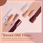 Modelones Dip Powder Nail Kit Starter, 4 Colors Nude Brown Skin Tones Dipping Powder Liquid Set with Base Top Coat Activator Nail Art Beginner DIY Salon