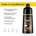 KINGMING Wine Red Hair Dye Shampoo 3 in 1 for Gray Hair, Hair Color Shampoo for Women Men Grey Hair Coverage, Herbal Ingredients Champu Con Tinte Para Canas 500ml (Burgundy)