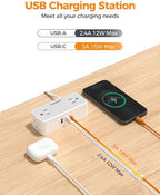 Flat Plug Extension Cord 5 FT, TESSAN Surge Protector Power Strip with 4 AC Outlets 1 USB C and 2 USB A Ports, 900 Joules Protection, Multiple Wall Outlet Extender Suitable for Home Office Dorm