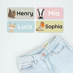 – Personalized Name Labels for Kids (120) – Waterproof & Durable Stickers for Clothing, School & Daycare Items - Forest Animals