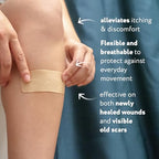 ScarAway Advanced Silicone Scar Sheets, Medical Grade Silicone Strips (1.5" x 3") Scar Treatment & Prevention for Surgical, Burn, Body, Hypertrophic & Keloid Scars Treatment, 8 Tan Reusable Sheets